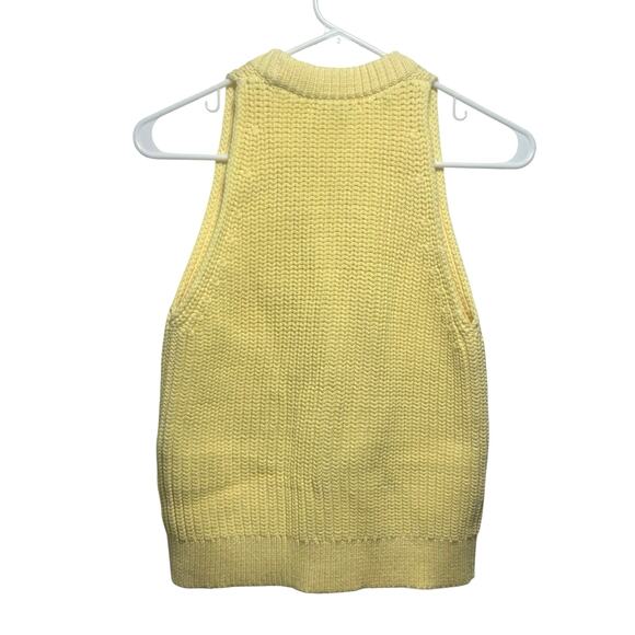 Madewell Women's Button Front Cutaway Yellow Sweater Vest S Small New - Picture 5 of 9